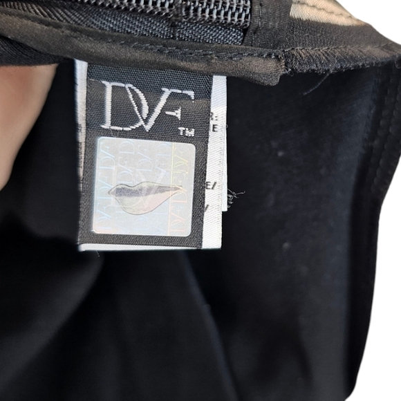 DVF Mae Mikado Leopard Pencil Skirt Wool & Silk Blend Size 10 Women's Black Knit - Picture 11 of 13